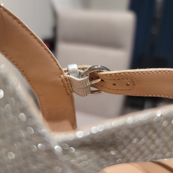 Cole Haan Women's Riannon Platform Sandal silver glitter mesh - Picture 2 of 14